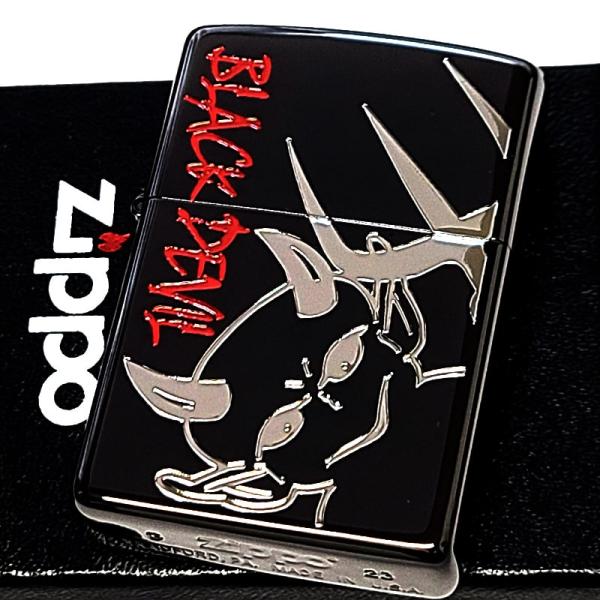 タバコパッケージデザインzippoコレクション ZIPPO ライター ブラックデビル 両面柄 ジッポ 悪魔 たばこ 銘柄 BLACK