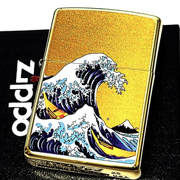 ZIPPO（ジッポー） ライター 和柄 波 ジッポ ゴールド 日本 海外 金