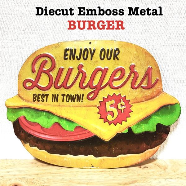 ビンテージ木製看板HAMBURGER検）シャビーアンティークハンバーガーUSA アメリカン レトロ 木製看板 アメリカン雑貨 アンティークボード