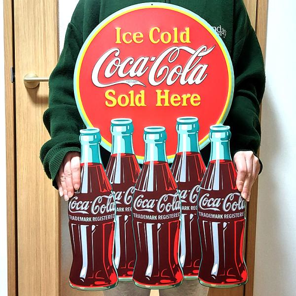 Coca Cola（コカコーラ） ブリキ看板 大きい ダイカット エンボス