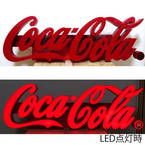 ドデカ BIGコカ・コーラLEDサインライト 全長約72cm コカ・コーラ LEDライト ガレージ 看板 ネオン レタリングサイン 電飾