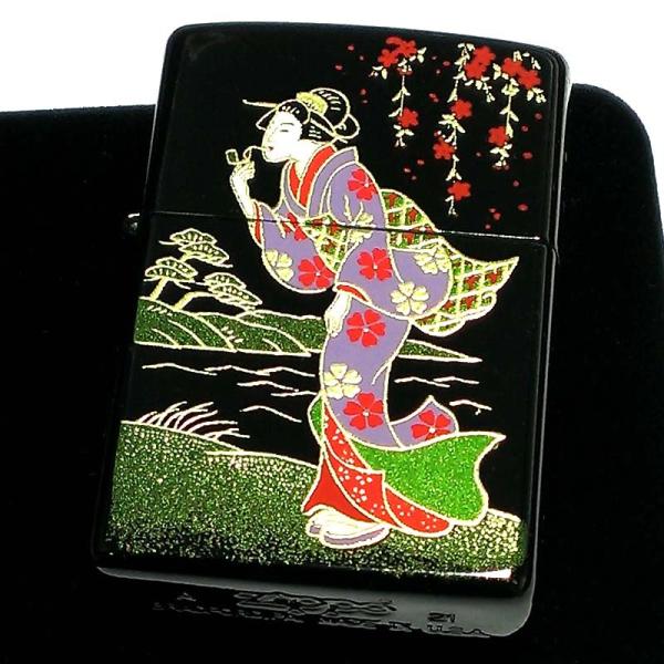 漆塗りライター 着物女性デザイン ZIPPO hl73662_1.jpg