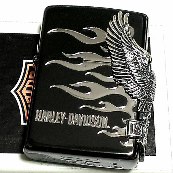 ZIPPO ハーレーダビッドソン ジッポライター ブラック＆シルバー 3面銀 