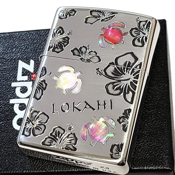 ZIPPO ライター ハワイアン ジッポ 可愛い LOKAHI 天然シェル