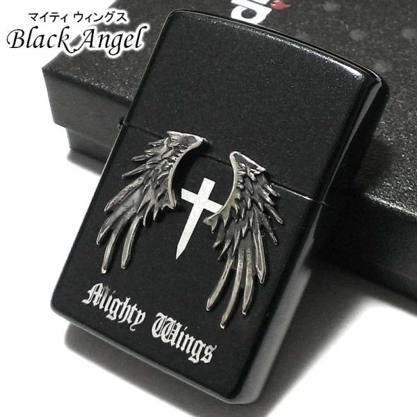 ZIPPO（ジッポー） ライター マイティ ウィングス ラメブラック 天使の