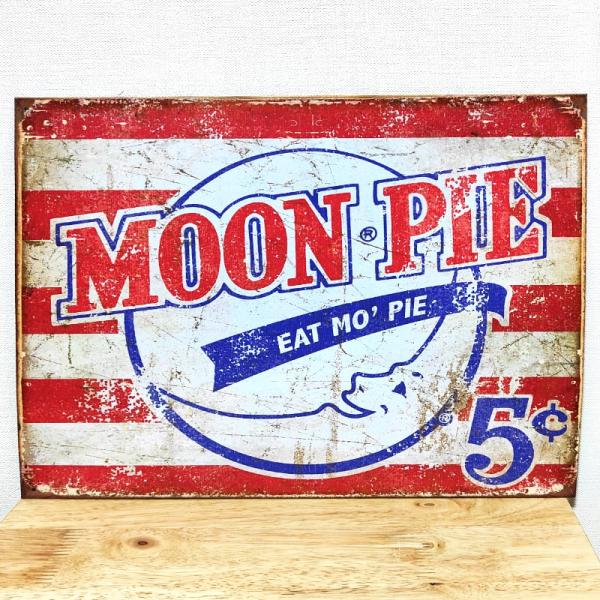 アメリカン レトロ ブリキ看板 アメリカン 雑貨 可愛い Moonpie MOON