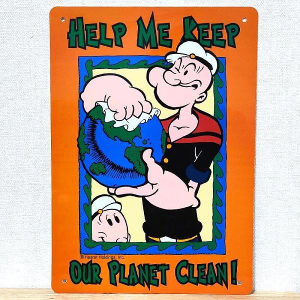 アメリカン レトロ オープン 看板 プラサインボード ポパイ PLANET