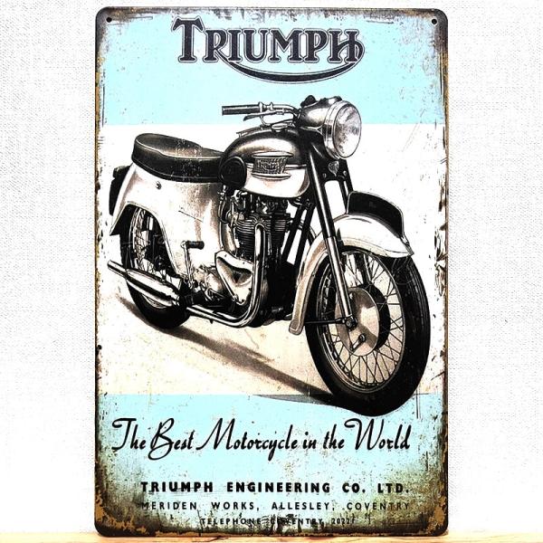 アメリカン レトロ ブリキ看板 TRIUMPH ティンサイン かっこいい