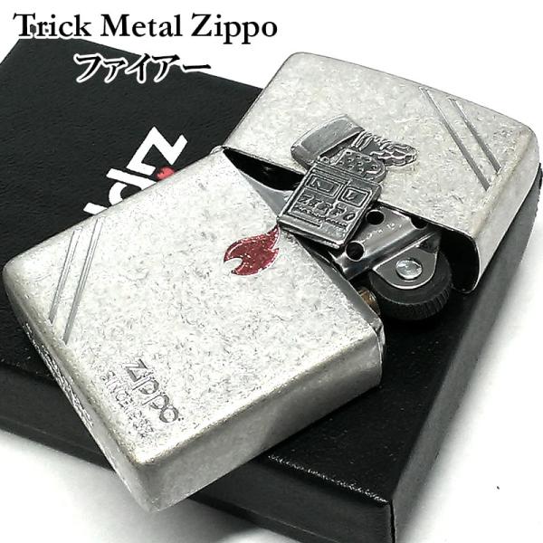 未使用 2個セット ジッポ ZIPPO トリック メタル ファイアー レッド hayamipro_trick-zpmt-fm