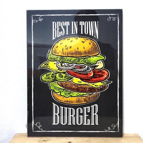 ビンテージ木製看板HAMBURGER検）シャビーアンティークハンバーガーUSA ビンテージ木製看板HAMBURGER検）シャビーアンティーク