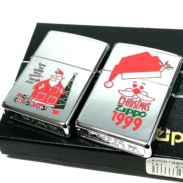 ZIPPO ライター 1点物 1999年製 クリスマス レア ジッポ 2個セット 