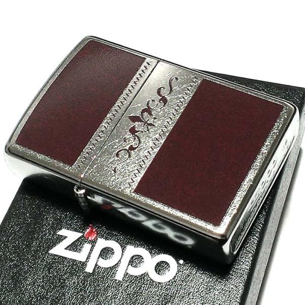 ZIPPO ライター シルバー＆ブラウン リリートライバル 百合の紋章