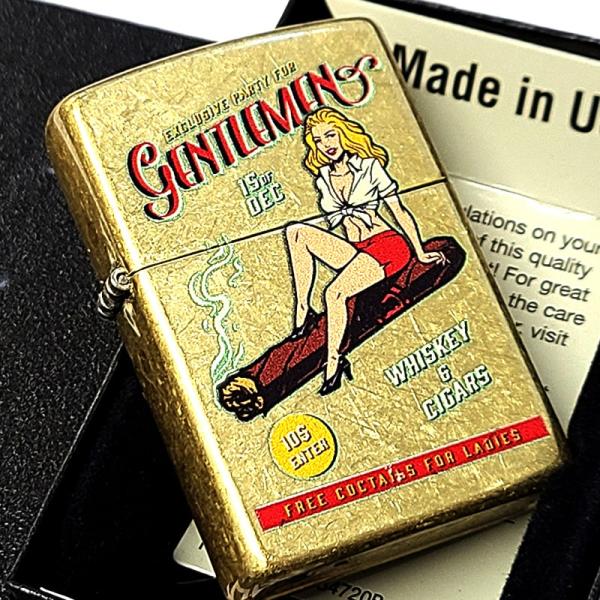 ZIPPO ライター おしゃれ 女性 セクシー レトロ アメリカン ジッポ クラシック 可愛い ストリートブラス アンティークゴールド