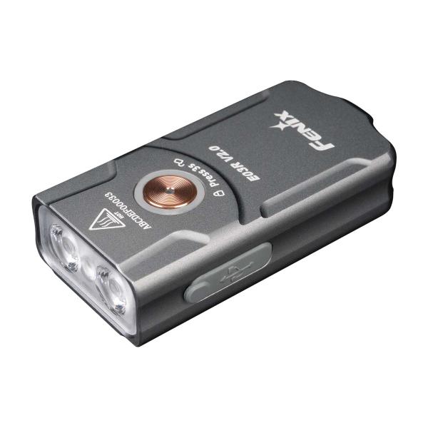Supreme E03R V2.0 キーチェーンフラッシュライト, 赤 Fenix E03R v2.0 Keychain Flashlight, Grey, 500 Lumen Bright