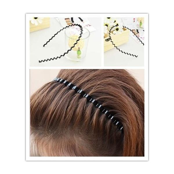 カチューシャ メンズ レディース 40代 30代 20代 10代 細め ヘアバンド 男女兼用 お試し 送料無料 色：ブラック男女兼用フリーサイズ髪に波のような模様を浮かばせる、波型カチューシャです。しっかりと髪の毛を固定することができます。...