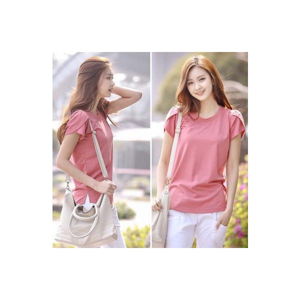 送料無料　カットソー 半袖 Tシャツ レディース 無地 トップス 重ね着風 おしゃれ　ブラウス　チュニック 体型カバー　ボーダーセール