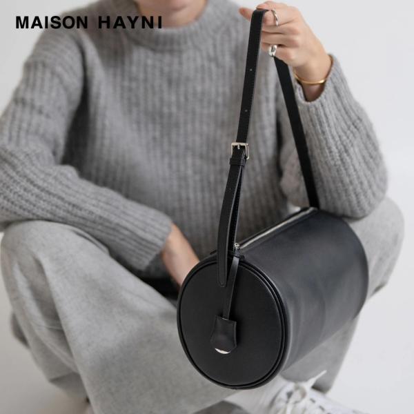 本革 ワンハンドル ショルダーバッグ レディース「Saoriさん&amp;MAISON HAYNIコラボ Calmea noir カルメノワール」ハンドバッグ ブランド HAYNI コラボ