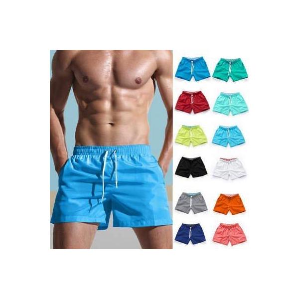 ビーチパンツ 水着 メンズ 海パン フィットネス スイムウェア ショートパンツ 無地 水泳 プール 水着屋 サイズ調整 カジュアル スポーツ 男性