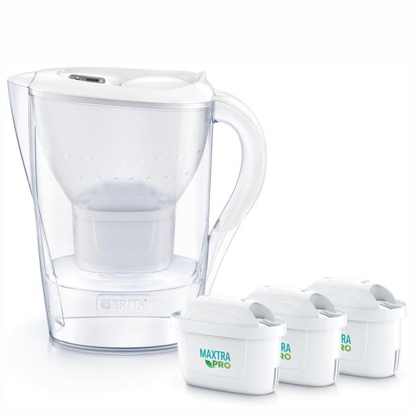 ポット型浄水器 マレーラ ホワイト カートリッジ 3P  (ブリタ 浄水型 ピッチャー 飲料水 エコ BRITA Japan)●フリップトップ式のフタだから、片手で注水可能。●握りやすくデザインされた取っ手。●丸洗いできて衛生的。●便利な液...