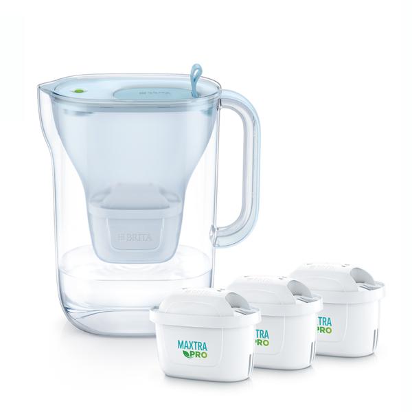 ポット型浄水器 スタイルエコ パウダーブルー カートリッジ 3P  (ブリタ 浄水型 大容量 飲料水 エコ BRITA Japan)●サステナブル素材：バイオベース素材60%配合。●ISCC PLUSマスバランス認証取得：全製造行程において...