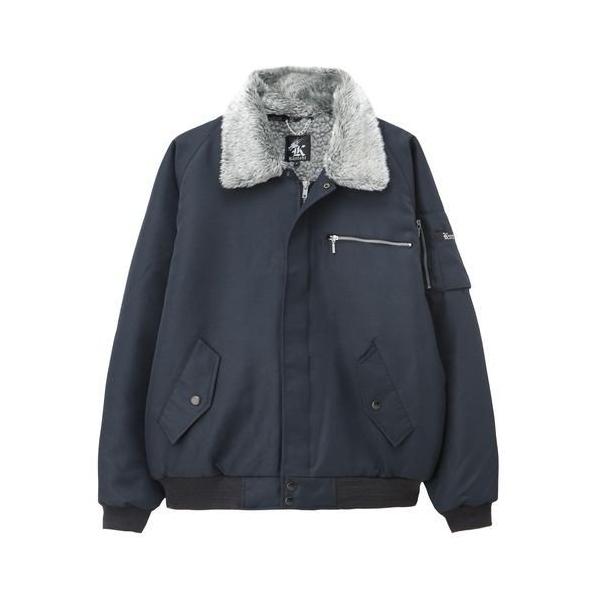 関東 鳶カットビ ブルゾン ネイビー M コーコス信岡 [ブルゾン メンズ 防寒着 作業服 長袖　作業着 ワーク]●屋外現場作業のベスト防寒ブルゾン●軽い着心地とボアの暖かさで快適に着こなせる《ブルゾン メンズ 防寒着 作業服 長袖　作業着...