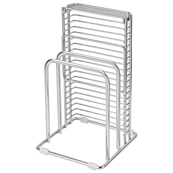 パール金属 ビューノ 包丁・まな板スタンド ステンレス製 HB-3286 [包丁スタンド キッチン収納]●平板のワイヤーをアクセントに使ったスタイリッシュフォルム●厚さ約25mm以下と10mm以下の2種類の厚さのまな板と、柄元から先端までの...