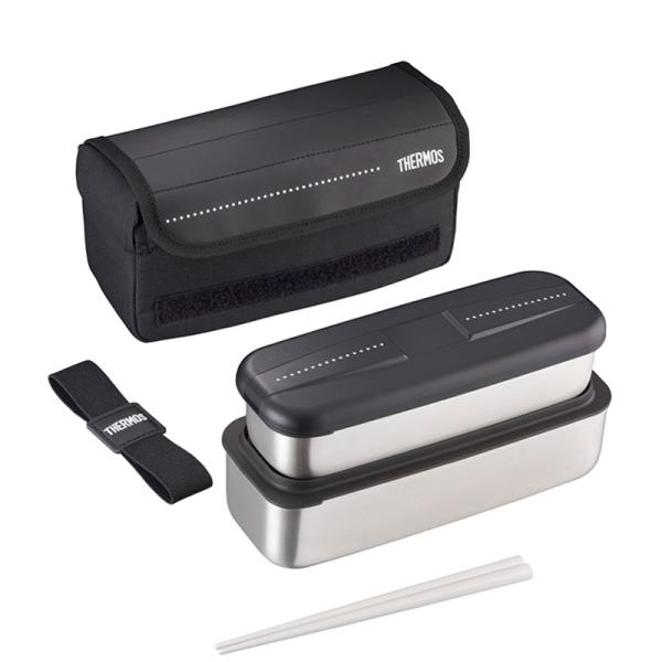 フレッシュランチボックス ドットブラック 1.1L DSD-1105W-D-BK (お弁当箱 ステンレス 保冷ケース ハシ レンジ 食洗機 サーモス)●大人も子供も使いやすいステンレス製のお弁当箱！●色移り、におい移りしにくいステンレス製。...