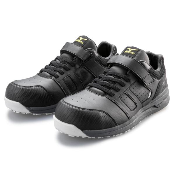 オールマイティ ワークシューズ 24cm ブラック×ダークグレー ASII 34 L F1GA220109240 ミズノ [作業靴 ワーキング スニーカー ユニセックス ローカット 紐靴 軽量 ] オールマイティ ミズノ ワークシューズ 24cm ブラック×ダークグレー