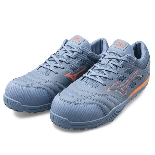 オールマイティ ワークシューズ 28cm ブルーグレー×コーラル TDII 11 L F1GA230027280 ミズノ [ワーキング 作業靴 スニーカー ユニセックス ローカット 紐靴 軽量 衝撃吸収 クッション性 耐滑性 通気性 mizuno] オールマイティ ミズノ ワークシューズ 28cm ブルーグレー×コーラル