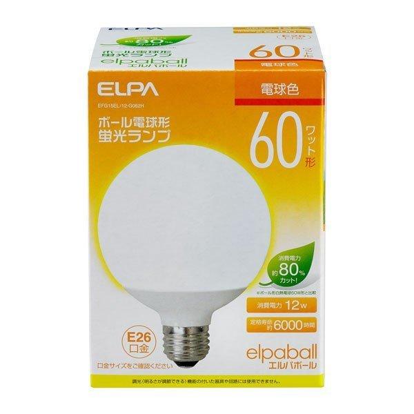 オーム電機 エコデンキュウ G形 60W型 E26 電球色 EFG15EL/12
