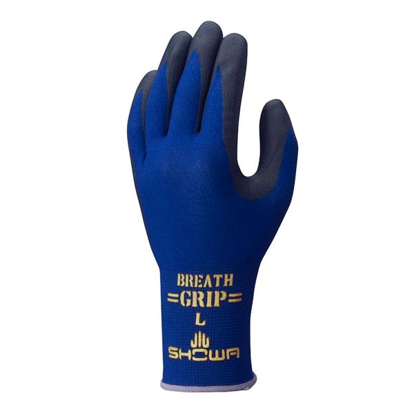 他サイト： ブレスグリップ TYPE-R ネイビー/グレー L 3双入 380R-3P (ゴム手袋 作業手袋 ムレ フィット 紺 ショーワグローブ)(ポイント利用)の商品画像