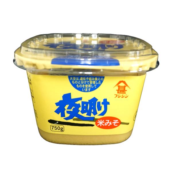 フジジン 夜明け米みそ 750g  (味噌 甘口 純国産 九州 こしみそ)●米麹の香りと甘みがふんだんに味わえるマイルドなタイプの甘口味噌です。●きめ細やかなこし味噌ですので味噌こしの手間なくご利用いただけます。●九州嗜好の甘口のお味噌なの...