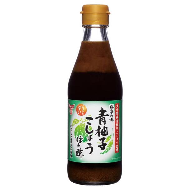 フンドーキン醤油 料亭の味 青柚子こしょうぽん酢 300ml 瓶  (ポン酢 大分特産 青柚子胡椒 程よい辛さ 調味料)大分特産の青柚子こしょうを生（非加熱）で使用し、程よい辛さと香り広がる味わい深いぽん酢です。鍋に使用しても、かつお・昆布...
