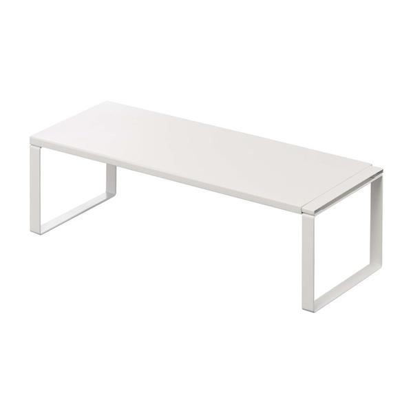 山崎実業 プレート 伸縮洗濯機排水口上ラック (ホワイト)  (洗濯機 すき間収納 ランドリー収納 白 目隠し 伸縮 シンプル Plate YAMAZAKI)●洗濯機の排水口とホースを隠しながら、その上を有効活用できる伸縮ラック。●伸縮でき...