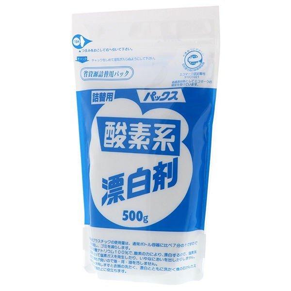 パックス 酸素系漂白剤 詰替用 500g 太陽油脂 [太陽油脂 パックス 酸素系漂白剤 衣類用]パックス　酸素系漂白剤　詰替用　500g　PAX人と環境にやさしい漂白剤！！■酸素の漂白作用で黄ばみを防止します■酸化作用で、イヤな臭いをやわら...