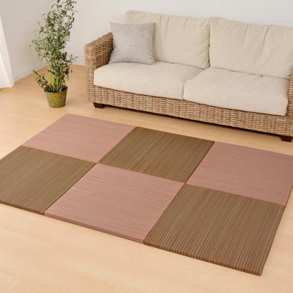萩原 カラーの選べる軽量置き畳 紗彩 ナチュラル サイズ65×65×2.5cm  4955872777696ごろ寝 プレイマット 洋室 和室 抗カビ 消臭  すべり止め 軽量《ごろ寝 プレイマット 洋室 和室 抗カビ 消臭  すべり止め 軽...