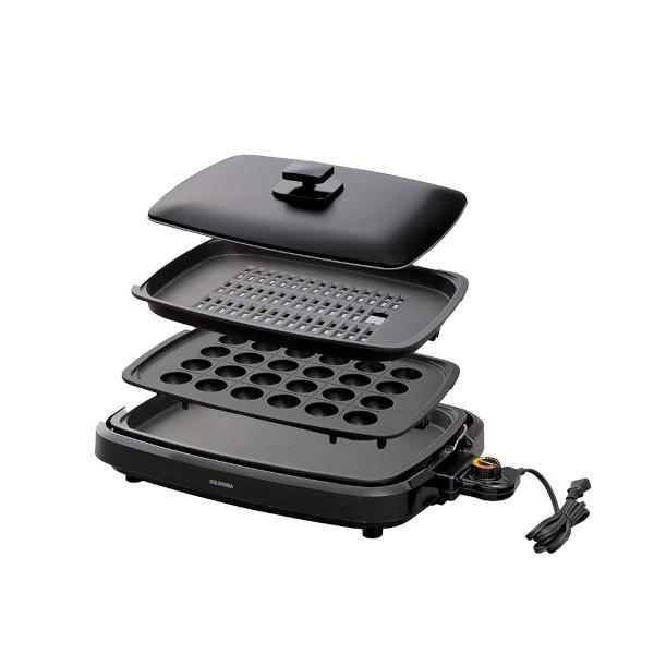 網焼き風ホットプレート 3枚 ブラック APA-137-B ホットプレート IRIS OHYAMA（アイリスオーヤマ） 網焼き風ホットプレート 3枚