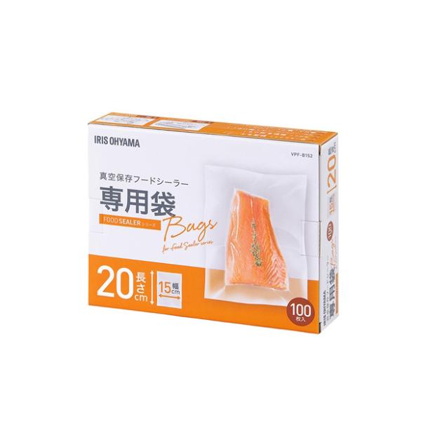 アイリスオーヤマ 真空保存フードシーラー 専用袋 幅15cm×長さ20cm VPF-B152?  (専用袋 保存 真空 密封 密閉)●真空保存フードシーラーの専用袋です。●酸化をおさえて鮮度をキープします。●密封パックでニオイ移りの心配もあ...