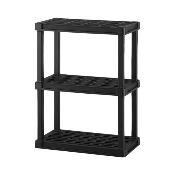 プラスチックラック スリム3段 ブラック PLR-7203 (軽量 収納 棚 整理 ガーデニング シューズラック 倉庫  アイリスオーヤマ)●工具不要で簡単組み立て、脚パーツを取り付けるだけで組み立てられるスリムプラスチックラック3段です。...