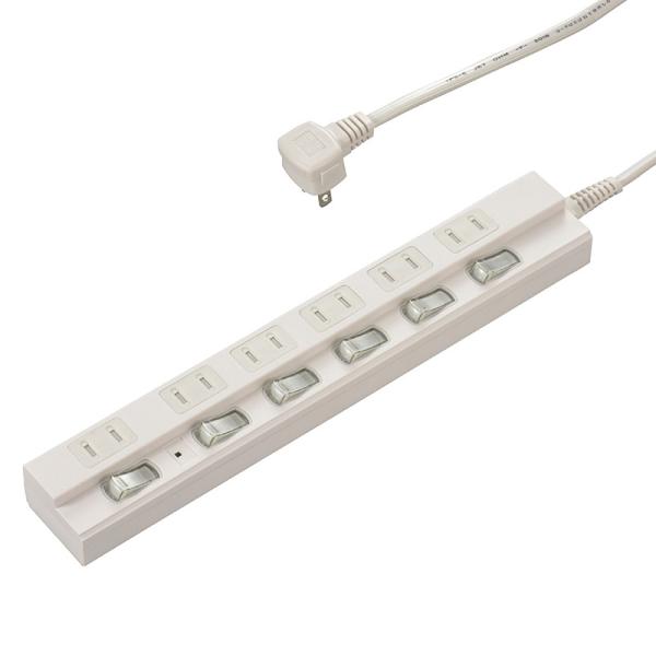 OHM（オーム電機） 雷に強い節電タップ 6個口 5m 白00-6928 HS