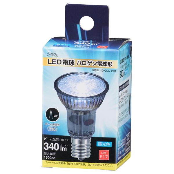OHM（オーム電機） LED電球 ハロゲン電球形 E17 中角 昼光色06-3404