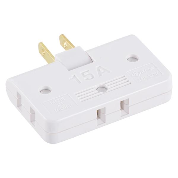 コーナータップ 3個口 ホワイト （品番）06-4964 HS-A39/W (電源タップ・延長コード:コードなしタップ オーム電機)●1つのコンセントを3分配。●フリープラグ（可動式）。(電源タップ・延長コード:コードなしタップ)※画像はイ...