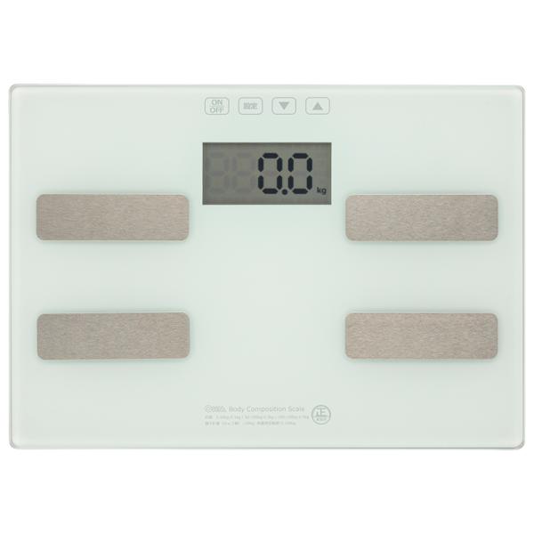 オーム電機 体重体組成計 ホワイト [品番]08-3904 HB-KG11H1-W 4971275839045●「目標体重まであと〇〇kg」を表示●体重、体脂肪率、BMI指数、基礎代謝、前回差を表示●強化ガラス製測定台●カラーはホワイト●単...