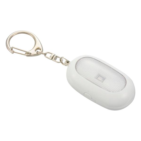 防犯ブザー 赤色LEDライト付 大音量85dB (品番)08-4106 OSE-MSA812W             (セキュリティ・防災用品:防犯ブザー オーム電機)●85dBの大音量。●赤色LEDライト付き。側面のボタンを押すと点灯→...