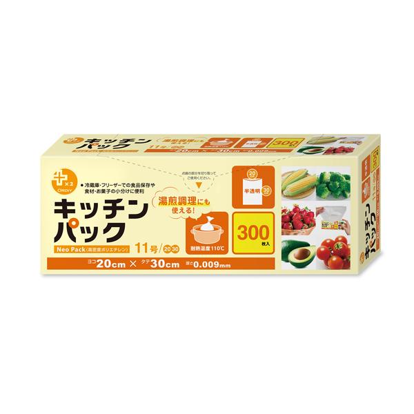 他サイト： ポリ袋 キッチンパック 11号 300枚入 半透明 PP-KP11-300 (調理用 食品保存袋 湯煎 冷蔵 冷凍 オルディ) 爆買の商品画像