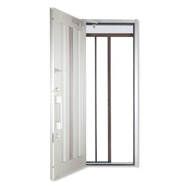 網戸屋一番 玄関ドア用網戸 ADY-220 ブラウン 法人様限定)網戸 網戸屋一番 ADY-220 玄関ドア用横引きロール網戸 標準