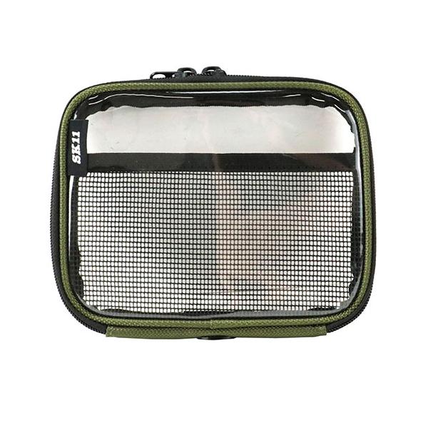 SK11 クリアポーチ 125×160mm カーキ S (小物入れ 工具入れ 携帯