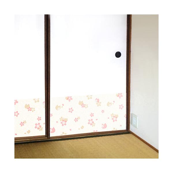 明和グラビア 貼ってはがせるツメ傷保護シート 桜ネコ 80cm×180cm PTS-03 P (破れ 保護 透明 賃貸 犬 ネコ ペット 壁 襖 ドア)●ペットのツメキズから壁や家具を守るシートになります●貼ってはがせるるシートです●塩化ビ...