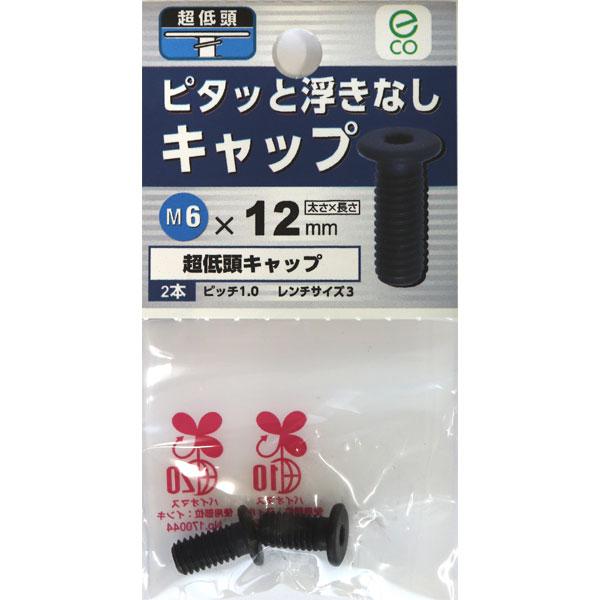 メール便可）八幡ねじ 超低頭キャップ M6×12mm 2本入