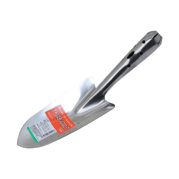 本来の用途以外には使用しないで下さい。穴掘り、土すくい用です。錆びに強いオールステンレス製です。植替え作業などに便利な目盛付きです。ハードな使用にも耐える補強リブ付きです。仕様・注意事項●大タイプ●目盛付●ステンレス。[注意事項・その他]本...